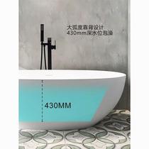 Freestanding artificial stone bathtub B&B hotel home small apartment double oval bathtub
