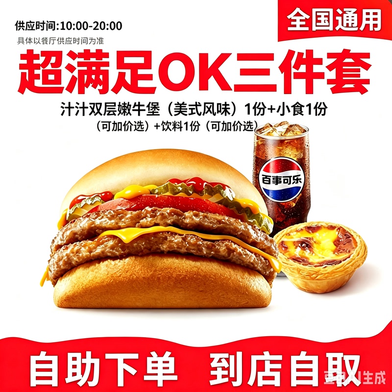 Kfc Juicy Double Layer Tender Beef Burger Super Satisfying Ok Three-Piece Set for Two, Single Meal Discount Coupon Kfc Juicy Double Layer Tender Beef Burger Super Satisfying Ok Three-Piece Set for Two, Single Meal Discount Coupon