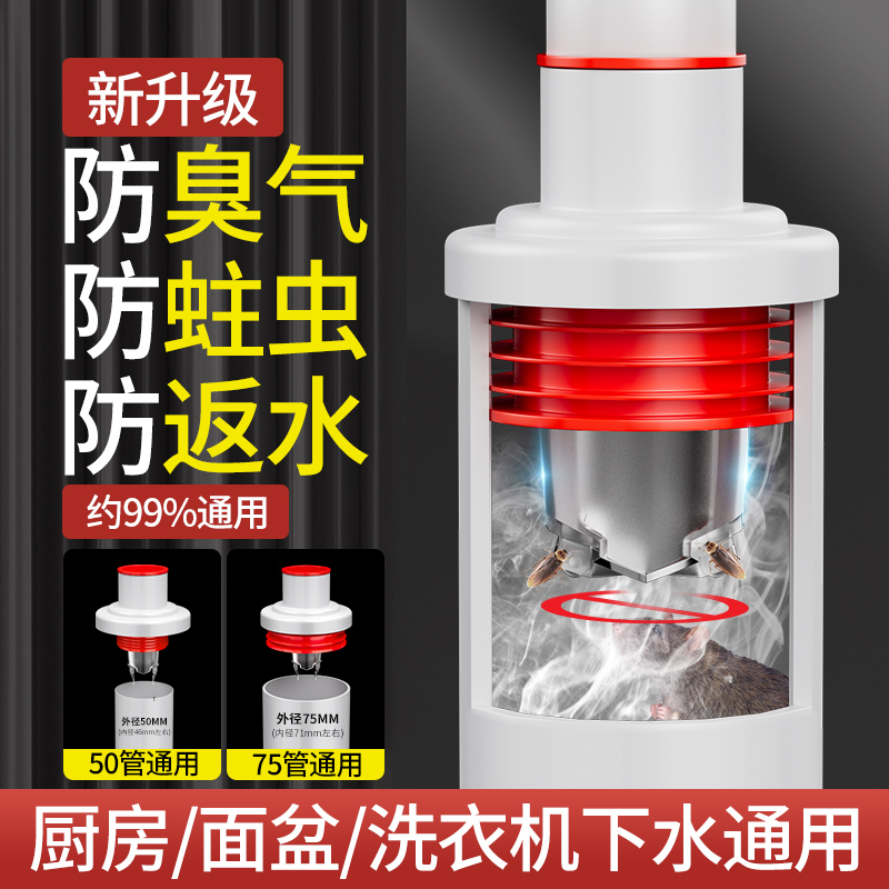 Kitchen Sewer Check Valve Floor Drain Sewer Sewer Pipe Anti-Water Backstop Valve Anti-Back Drain Pipe Seal Stopper-Taobao