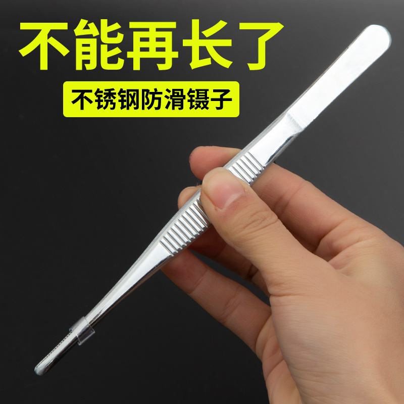 304 stainless steel tweezers round head with teeth dressing tweezers thickened plus hard 14 14 16 16 20 20 25 30CM-Taobao