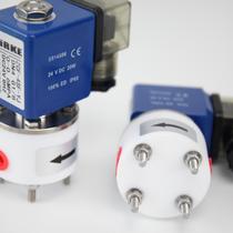 PTFE material acid and alkali resistant solenoid resistant valve for organic solvents Anti-corrosion valve 1 quality point 2 points interface