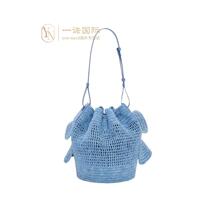 Fashionable and trendy new leather womens bag blue philodendron salad and calf handbag
