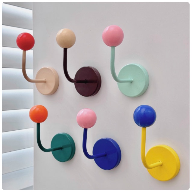 ins Colorful Wooden Balls with Contrasting Metal, Nail-Free Refrigerator Magnetic Stickers, Decorative Hooks for Entry Doors, Metal Cabinet Magnetic Hooks ins Colorful Wooden Balls with Contrasting Metal, Nail-Free Refrigerator Magnetic Stickers, Decorative Hooks for Entry Doors, Metal Cabinet Magnetic Hooks