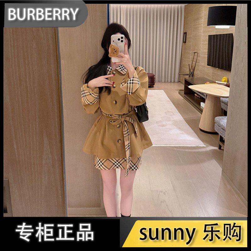 Burberry Authentic Autumn Women's Casual Plaid Cuff Short Skirt Suit Women's Jacket Burberry Authentic Autumn Women's Casual Plaid Cuff Short Skirt Suit Women's Jacket