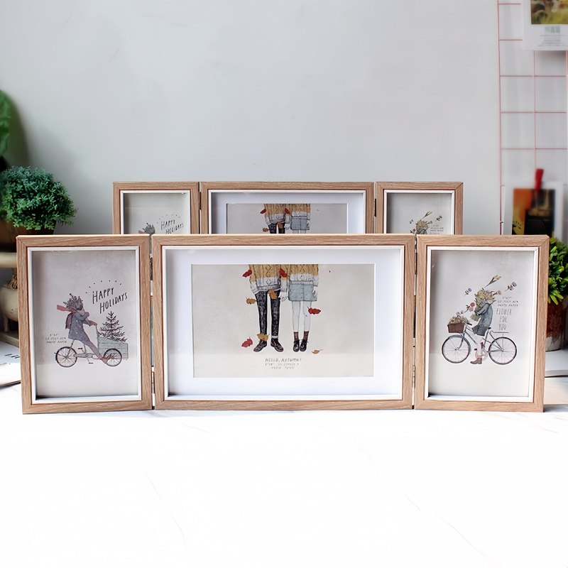 Creative Combination Photo Frame 6 Inches 7inch 8inch Foldable Photo Frames with Printed Photos Nordic Style Classroom Home Decorations Creative Combination Photo Frame 6 Inches 7inch 8inch Foldable Photo Frames with Printed Photos Nordic Style Classroom Home Decorations