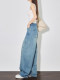 Faesslin[Leg-Lengthening]Tall Women's Blue Scimitar Jeans, Spring and Autumn Pants, Extra-Long Wide-Leg Pants