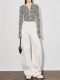 Faesslin[Your White Moonlight]Extended Full-Length Cotton White High-Waisted Jeans for Women, Loose Banana Wide-Leg Pants