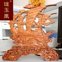 New wooden sailing ornaments large sailing ship H dragon boat home decoration craft