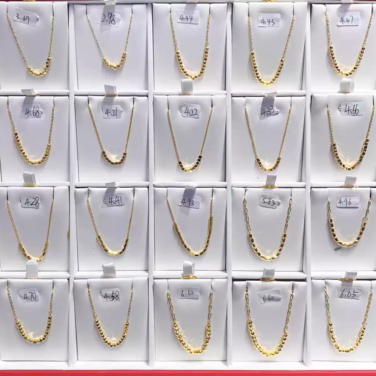 水貝黃金足金999 5G項鏈百搭按克賣帶證書送女友實時金價請聯繫