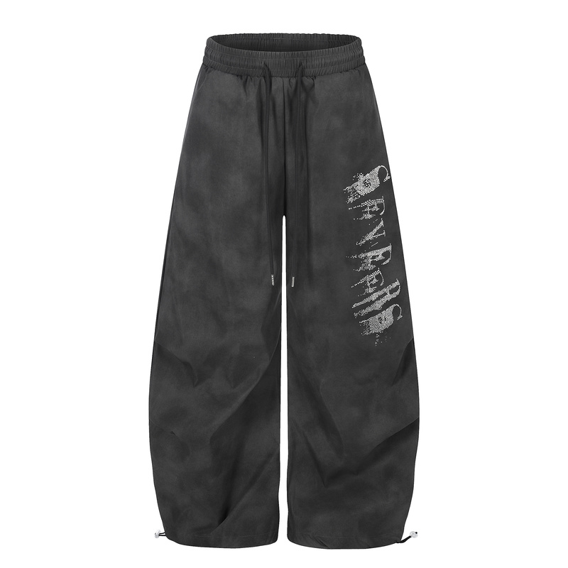 Mymingyf American-Style Letter Rhinestone Tie-Dye Paratrooper Sports Loose Pleated Spring and Summer Casual Pants, Unisex Mymingyf American-Style Letter Rhinestone Tie-Dye Paratrooper Sports Loose Pleated Spring and Summer Casual Pants, Unisex