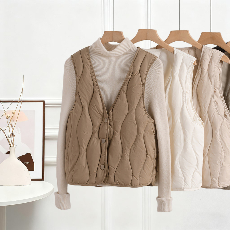 90% White Duck down Lightweight Inner down Jacket Women's Short Vest 2026 Winter New Black Slim-Fit Vest Coat