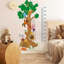 Cross-border animal wall stickers cartoon bedroom kindergarten decoration childrens room big tree house cute stickers height stickers