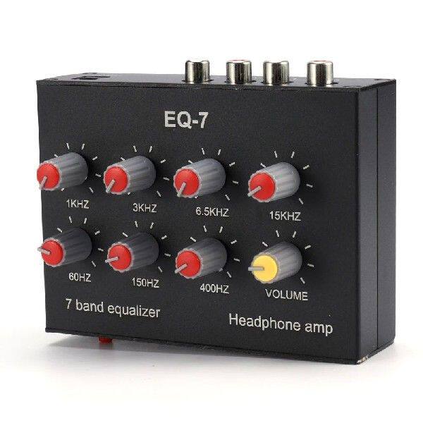 7 Band Sound Equalizer EQ RCA Output Input Dual Channel