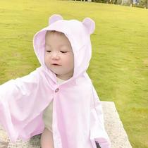 Balabala super cute summer thin baby sun protection cloak breathable outer wear sun protection clothing baby cute new style poncho