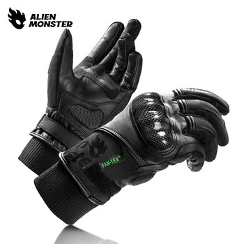 Alien Monster Turbo Gloves Winter Motorcycle Carbon Fiber Leather Motorcycle Gear Men's Riding Windproof Waterproof Warm