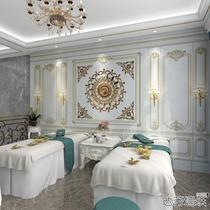 Beauty salon wallpaper warm Internet celebrity Meijie embroidery shop nail salon clothing store wallpaper bedroom plaster line background wall