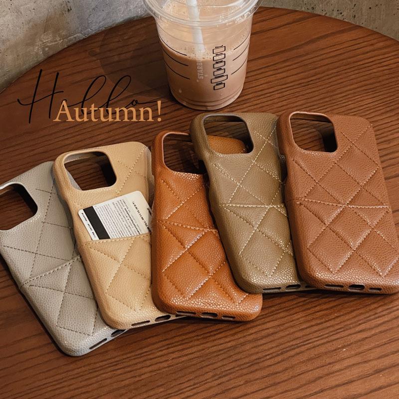 Leather Card Holder Case with Chanel-Style Quilted Pattern Suitable for Apple 18 Pro Max, New iPhone 17 Pro Protective Case, 16Pm Protective Case, 15 High-End Trendy Air Card Holder Leather Card Holder Case with Chanel-Style Quilted Pattern Suitable for Apple 18 Pro Max, New iPhone 17 Pro Protective Case, 16Pm Protective Case, 15 High-End Trendy Air Card Holder