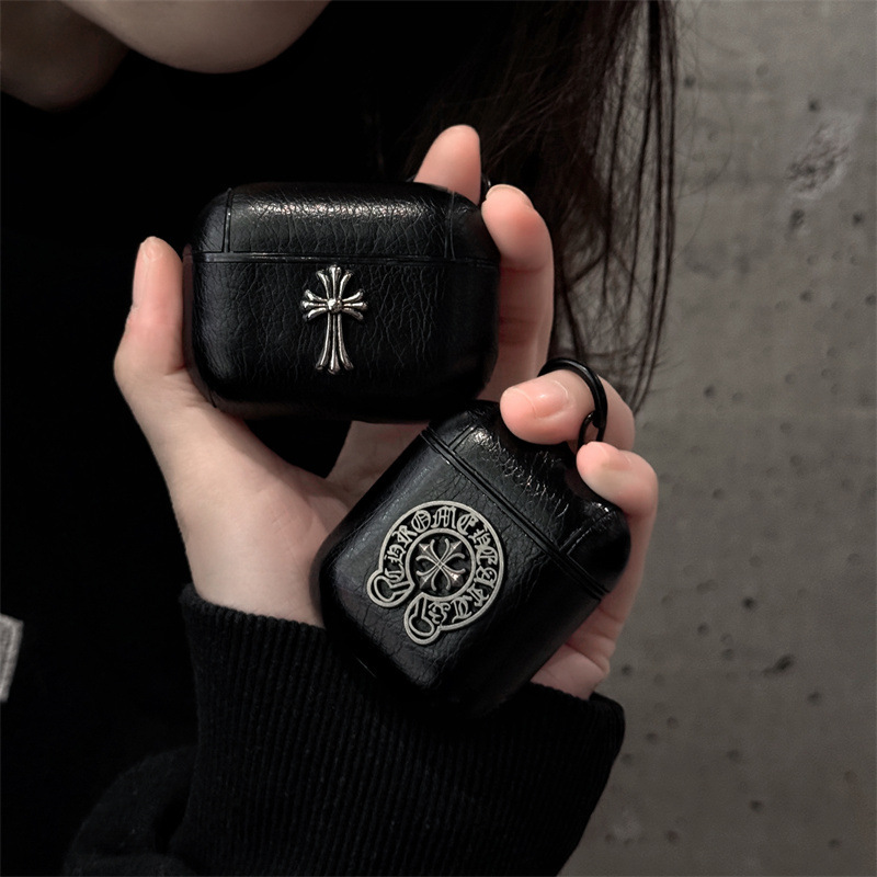 Trendy Brand Croxin Compatible Apple AirPods Protective Case Pro3 Wireless Bluetooth Earphone Protective Case AirPods 4Th Generation Earphone Case 1 Female Model 2 High-End New Style Unisex Leather Three-Dimensional