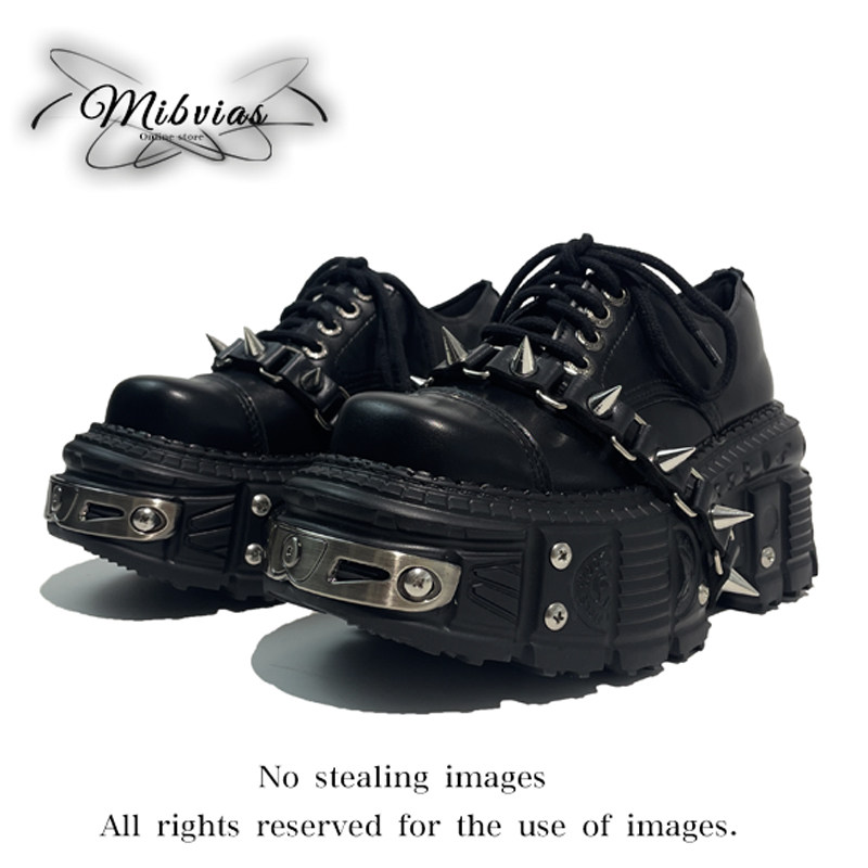 Mibvias Original Gothic Heavy Metal Subculture Platform Punk Style Y2K Hot Girl Single Shoes for Women