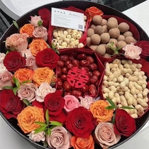 Fruit packaging box bunch wedding empty box rose box transparent birthday gift companion gift box flower gift round