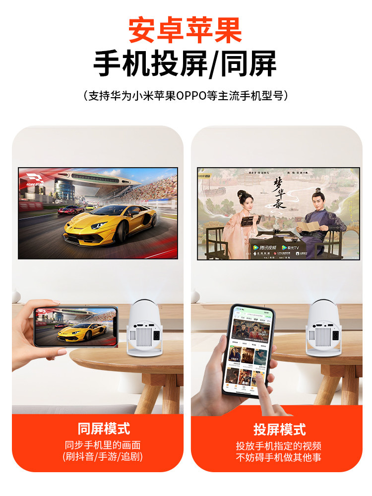 [2025 New Model] Magcubic Home Projector Hy300Pro Bedroom Dormitory High-Definition Projector Can Connect to Mobile Phone 5g Wireless Game Screen Projection Supports Computer HDMI