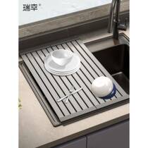 2024 new kitchen sink drain plate stainless steel dish drain rack for chopping board rack sink drain