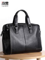 Diplomat official flagship store genuine leather mens handbag mens bag briefcase business casual first layer soft