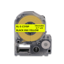 e-generation label ribbon is suitable for Epson 18mm yellow background black label paper LW-K400 label machine 600P 1000P C410 Z700 Z900 Jinggong printer