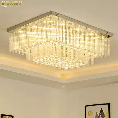 Rectangular crystal light Living room light LED ceiling light Simple modern atmosphere Bedroom lighting Dining room lighting