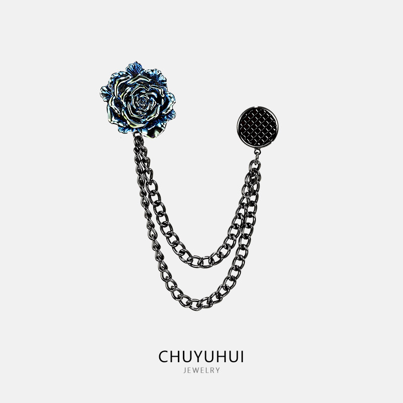 Retro rose-patterned trouser cuffs, anti-slip magnetic buckles, trouser shortening clips, anti-exposure brooches/pins