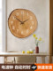 Nordic Style Wooden Living Room Clock, Light Luxury Wall-Mounted Home Clock, Wabi-Sabi Style Tree Ring Wall Clock, Fashionable Faux Wood Grain Clock