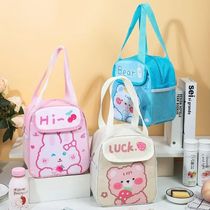 Lunch Box Bag Clamshell Handbag Large Capacity Cartoon Stude