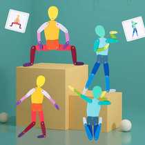 Wooden sports matchstick wooden man childrens educational enlightenment baby kindergarten parent-child educational interactive board game toy