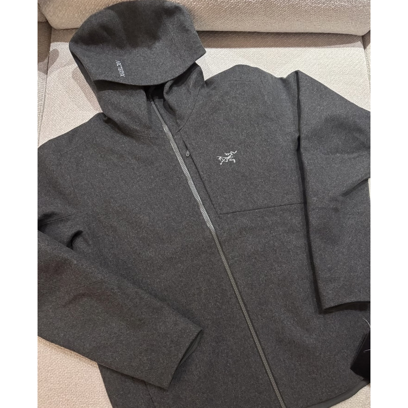 Arcteryx Sawyer Wool Hoody Embroidered Windproof Comfortable Cold-Proof Warm Softshell Jacket
