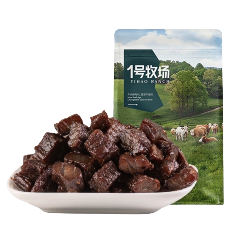 1号牧场手撕牛肉内蒙古风干牛肉干正宗草原特产健身零食250g散称