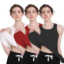 European high-elasticity threaded sports vest for women in summer slim-fitting inner base design niche top outer L