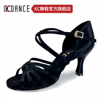 Классический шелк – черный – высота каблука 7,5 см