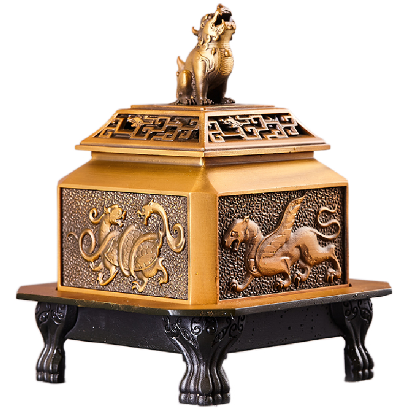 中国　象香炉 纯铜香炉，象首三足香薰炉紫铜檀香炉_中国风