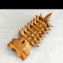 Peach wood Wenchang Tower ornaments seven-story nine-story and thirteen-story desk office decoration crafts wooden ornaments q