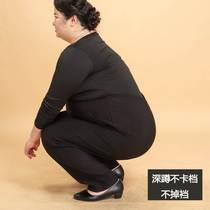 Fat Mom Extra Large Size Womens Spring and Autumn Trousers Plus Fat Extra Large High Waist Elastic Grandma Loose Middle-aged and Older Pants Summer