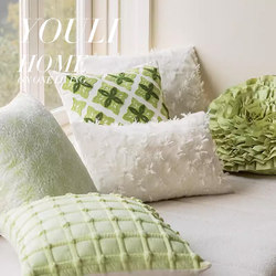 Modern Minimalist Nordic Pillow, Green Series, Light Luxury Living Room Soft Furnishings, Sofa Cushion, Model Room Pillowcase