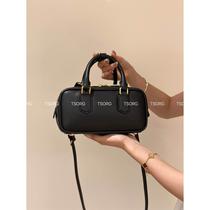 TSORG college style calfskin bowling bag Boston bag crossbody handbag small square bag