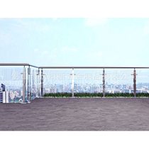 Community balcony protective railings terrace stainless steel handrails column railings tempered glass baffle railings