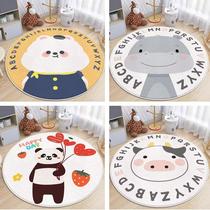 Cute cartoon round carpet imitation cashmere letter floor mat girl childrens room bedroom bedside carpet living room carpet
