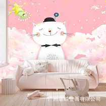 3d cartoon childrens room wallpaper wall covering whole house seamless bedroom bedside mural wallpaper non-woven wallpaper