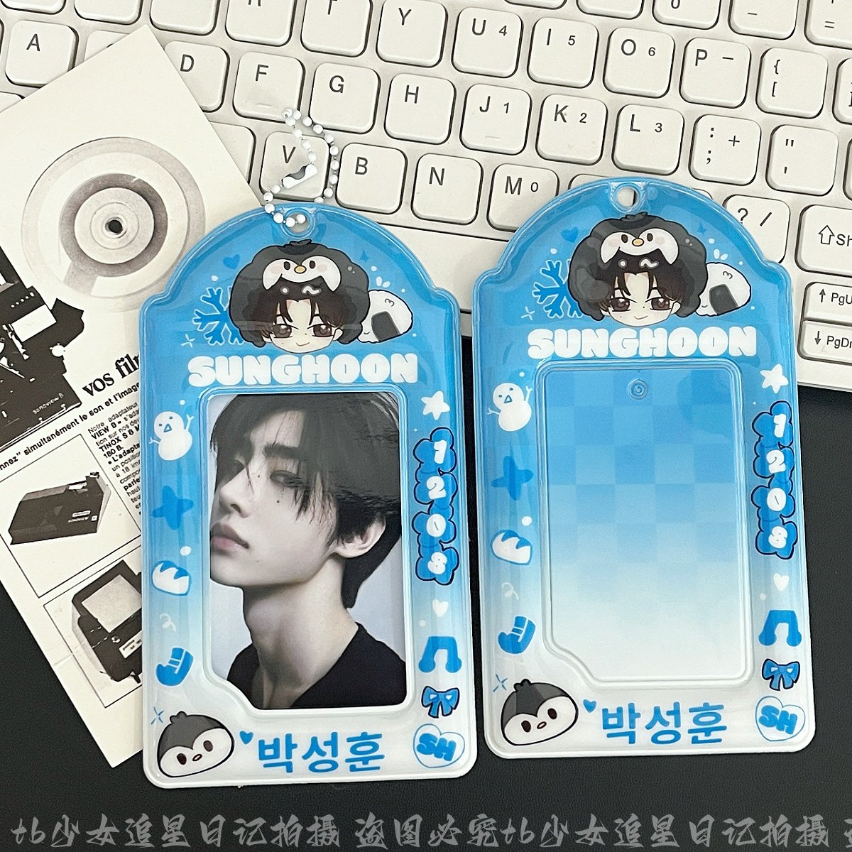 Original ENHYPEN Park Jeonghyun attribute card sleeve en penguin attribute card set decoration en bag hanging card sleeve storage