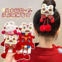Childrens headband New Years headdress lion awakening hair band baby plush hair tie rubber band girls national style New Years greetings hair accessory