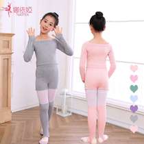 Childrens dance sweater gray practice clothes girls style knitted outer spring and autumn new shawl dance small coat
