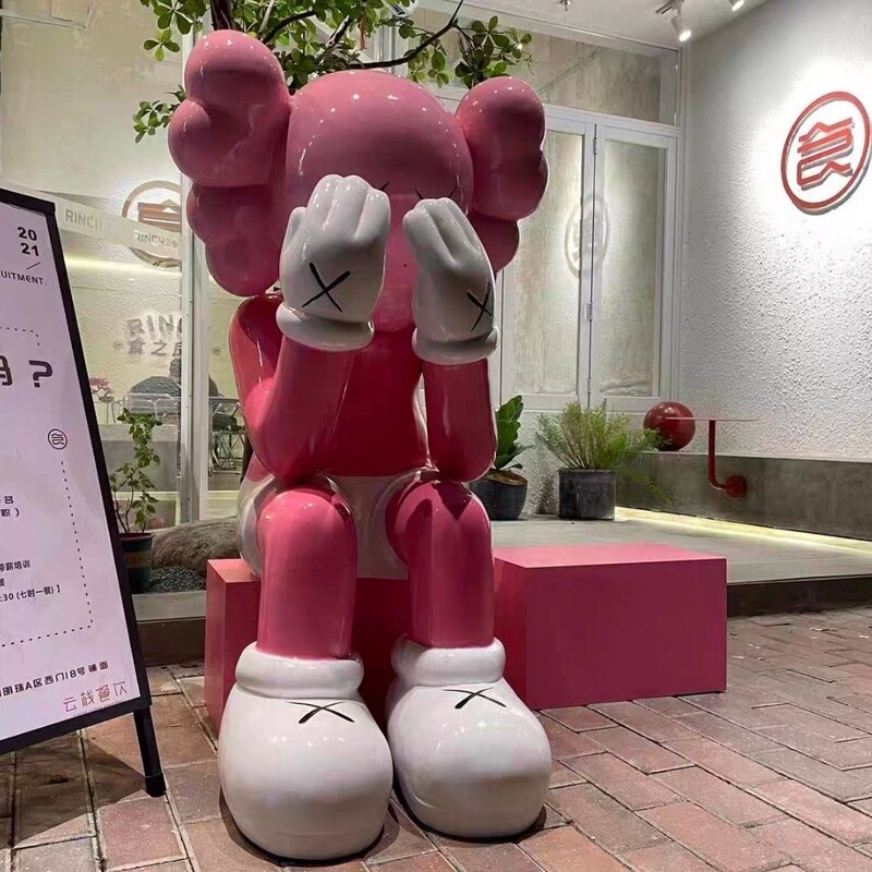 Kaws Violent Bear Sitting Figure Internet Celebrity Doll Decoration Sesame Street Figurine Living Room Large Floor Sculpture