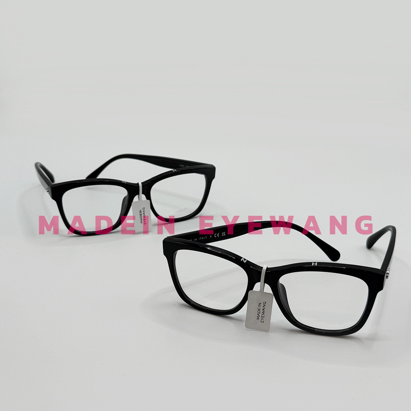 Eyewang Popular 53inch Asian Version Glasses 3392 Black Frame Silver Lettering Spring Legs Acetate Material Prescription Compatible Natural Look Eyewang Popular 53inch Asian Version Glasses 3392 Black Frame Silver Lettering Spring Legs Acetate Material Prescription Compatible Natural Look